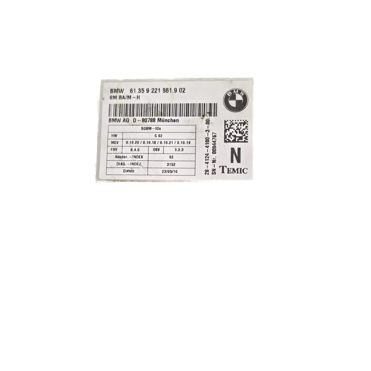 Módulo asiento delantero BMW E90, E92, E70, E71 2011-2014