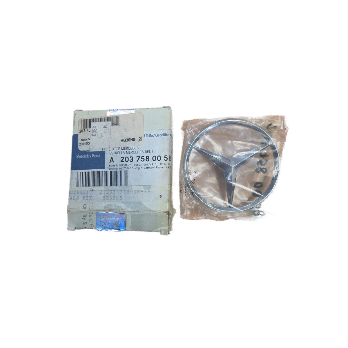Estrella original del maletero Mercedes-Benz Clase C W203 2001 - 2007 OEM A2037580058